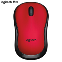罗技（Logitech）M220 静音鼠标 无线鼠标 办公鼠标 对称鼠标 带无线微型接收器 红黑色