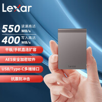 雷克沙（Lexar) 2TB Type-c USB3.1 移动固态硬盘(PSSD) SL200 传输速度550MB/s 手机直连 内置加密软件