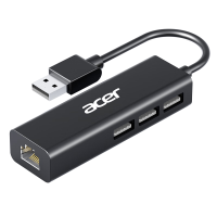 宏碁（acer）USB分线器转网口有线网卡RJ45转换器扩展坞适用苹果mac华为电脑拓展坞HUB转接头