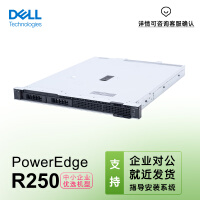 戴尔（DELL）机架式服务器主机 R250 至强E-2314四核2.8G/8G内存/1TB硬盘