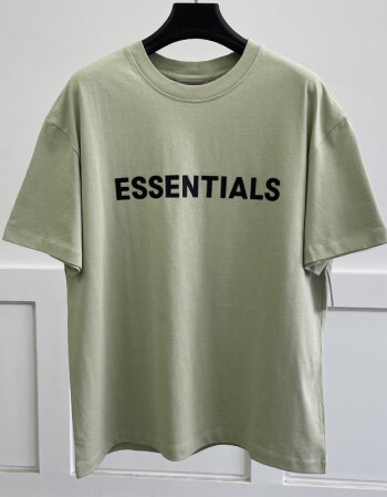 自主品牌fog复线胸前条纹essentials短袖t恤男潮流宽松高街抹茶绿l