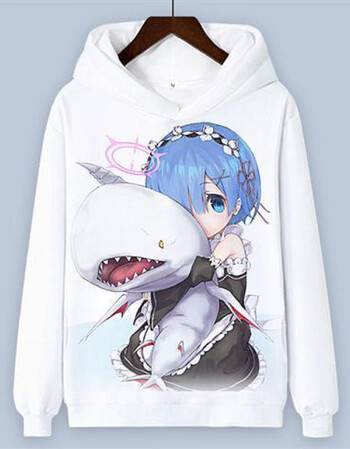 动漫卫衣男从零开始的异世界生活蕾姆卫衣男女二次元动漫周边连帽外套