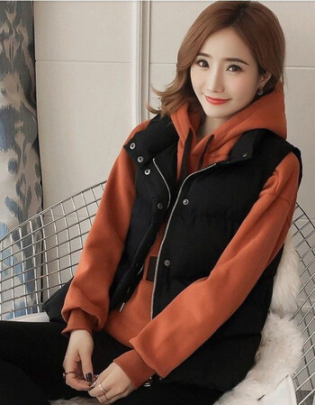 恒源祥2021秋冬新款棉马甲女短款修身韩版棉服外套女式显瘦坎肩马夹
