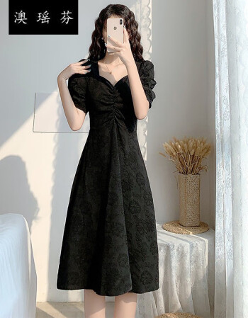 澳瑶芬胖妹妹夏装2021新款复古长裙大码女装胖mm胖人女装遮肚子显瘦