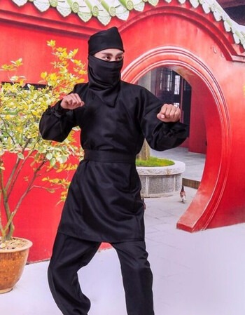 牧兽古装夜行衣黑衣人服土蒙面人日本忍者盗贼小偷服装黑色2021身高