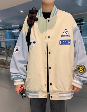 肆缄三件套棒球服外套男秋季港风宽松男生衣服潮牌男装一套搭配帅气