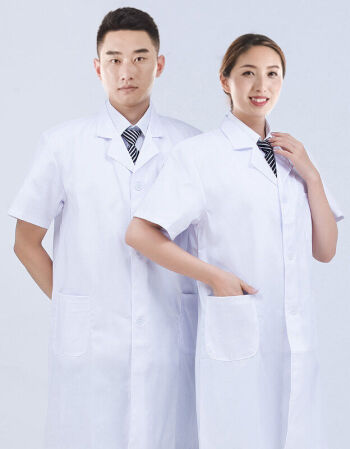 款半袖男女实验医师半袖医院工作服护士服白色短袖薄款白大褂xxxl185