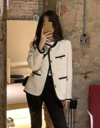 南极人小香风外套女秋冬温柔夹棉加厚短冬季新款宽松长袖上衣洋气质
