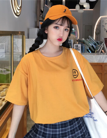 网红港风ins短袖t恤女2019新款夏装学生韩版百搭半袖慵懒上衣 5230