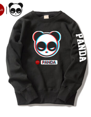 熊猫panda无帽卫衣2019情侣装春季秋季圆领潮流外套男