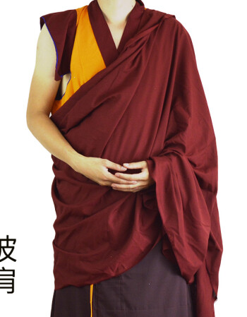 【喇嘛僧服】佛教用品喇嘛披单细布仿铁麻披肩袈裟僧衣红西藏大披肩