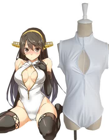 定制动漫二次元萌妹子开胸泳装白色款cosplay女装现货