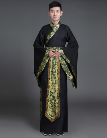 元旦年会新款古装服装男汉服男士曲裾臣子官服汉朝大臣书生汉服直裾