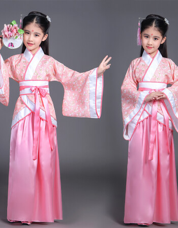 儿童古装小七仙女公主裙古筝表演服古代唐装汉服贵妃服小女孩古装