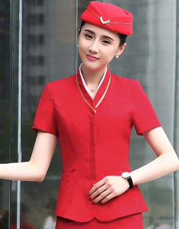 南航空姐制服职业套装夏季短袖女高铁乘务员珠宝酒店美容师工作服 大