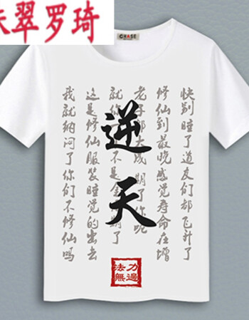 珠翠罗绮 修仙渡劫飞升文字表情包恶搞笑短袖学生上衣服t恤打底衫男女