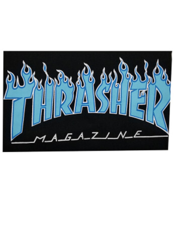 现货thrasher flame tee 情侣火焰短袖t恤 紫色黄色 幻影 潮 黑底蓝