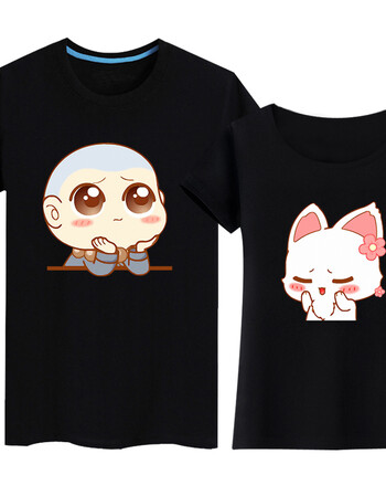 珂梵图微信qq表情包给我来个小和尚男女情侣装衫夏装短袖半袖t恤上