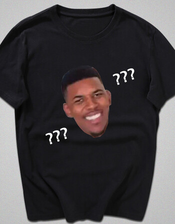 2017湖人黑人尼克杨表情包短袖尼克扬同款t恤 问号恶搞搞笑衣服男