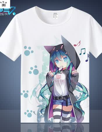 珂梵图初音未来/千本樱/镜音双子/雪初音 短袖t恤男女动漫周边长袖