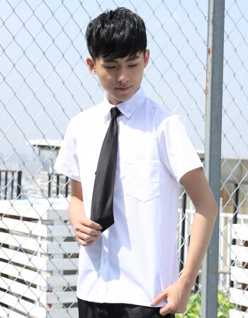 生班服衬衫毕业照风套装大学生演出校服 单买男生短袖衬衫(送领带) xs