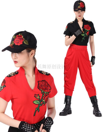 古莱登广场舞水兵舞服装全新水套装2018新款春夏棉t恤