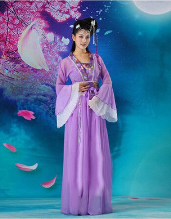 古装服装 仙女 七仙女 唐装汉服 仙女服 演出服 古筝表演 雪纺裙 紫色