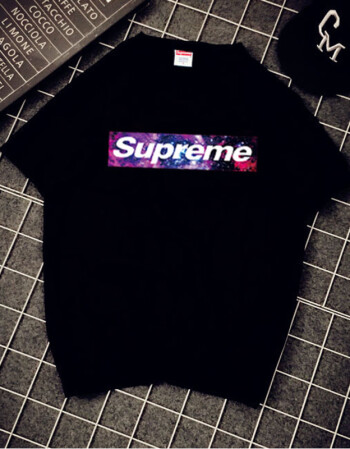 夏季欧美潮牌superme情侣装短袖t恤男女纯棉宽松ins超