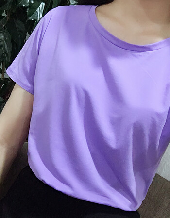 墨泪儿潮牌短袖女2018新款t恤纯棉淡紫色上衣服女夏半袖体恤衫酷酷的