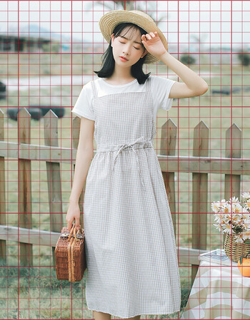 珂梵图网红同款衣服女bf长裙00后高中女夏学生韩版森系小清新学院