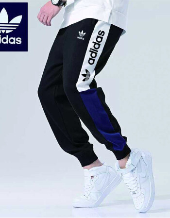 2018新品 爆款休闲 时尚adidas阿迪达斯运动裤男女长裤薄款三叶草小脚