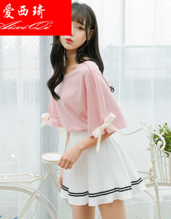 爱西琦初中高中班服小清新套装裙女夏2017新款韩版学生连衣裙甜美可爱