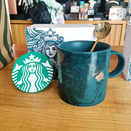 starbucks ceramic mermaid travel mug