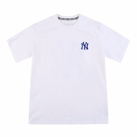 mlb韩国正品2019新款ny洋基队纯色la小标短袖男女情侣t恤 白色ny s