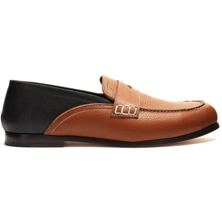 罗意威(loewe)奢侈品男鞋 mf1163975 可折叠跟木纹皮革便鞋 图片色 欧