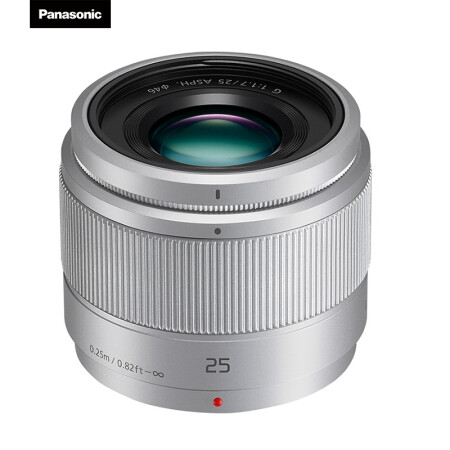 松下panasonic25mm35mm相机等效50mmf17标准定焦镜头银色hh025s人像