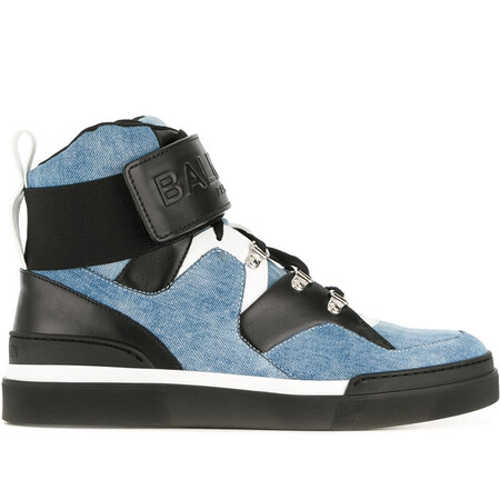 巴尔曼(balmain)奢侈品男鞋 1108350927 压纹牛仔布板鞋 blue 43