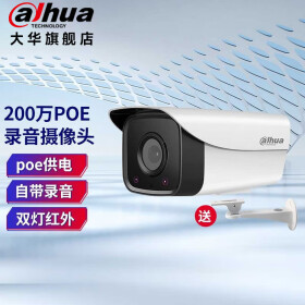 dahua大华dahua摄像头监控室外200万录音监控摄像机红外夜视高清poe网线供电摄像机远程监控器 DH-P20A1 3.6mm 镜头