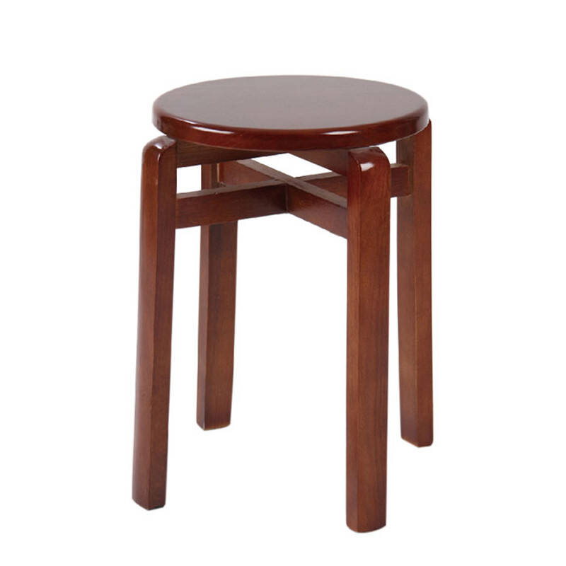 悦含宜家实木餐凳时尚 实木圆凳子可收纳凳子 餐椅小木凳子简约风格