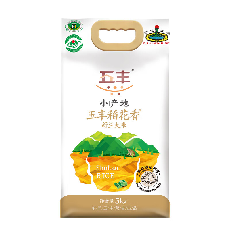 华润 五丰小产地稻花香东北舒兰大米5kg *2件