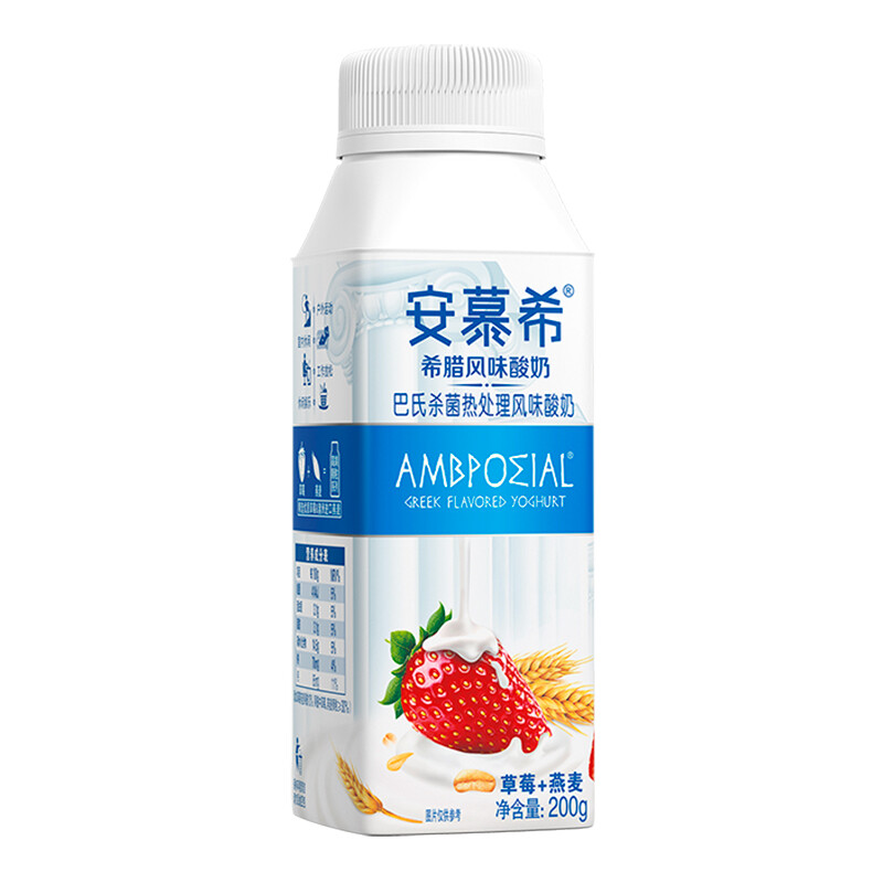 伊利 安慕希高端颗粒酸奶草莓燕麦口味200g*10瓶