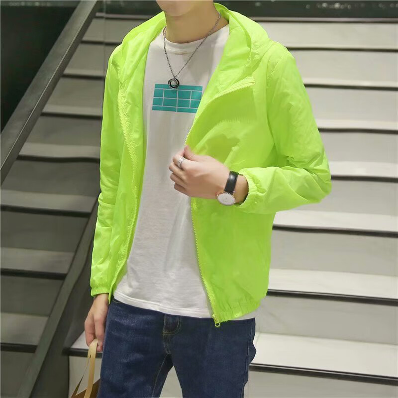 嘉晔（JIAYE）防夹克男夏季新款夹克薄款韩版男装潮流帅气外套男 浅绿色 XL