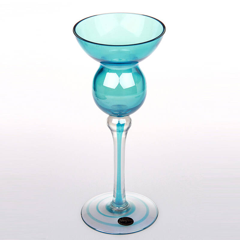 jozefina酒杯状淡绿色水晶玻璃烛台情人节西餐厅浪漫烛