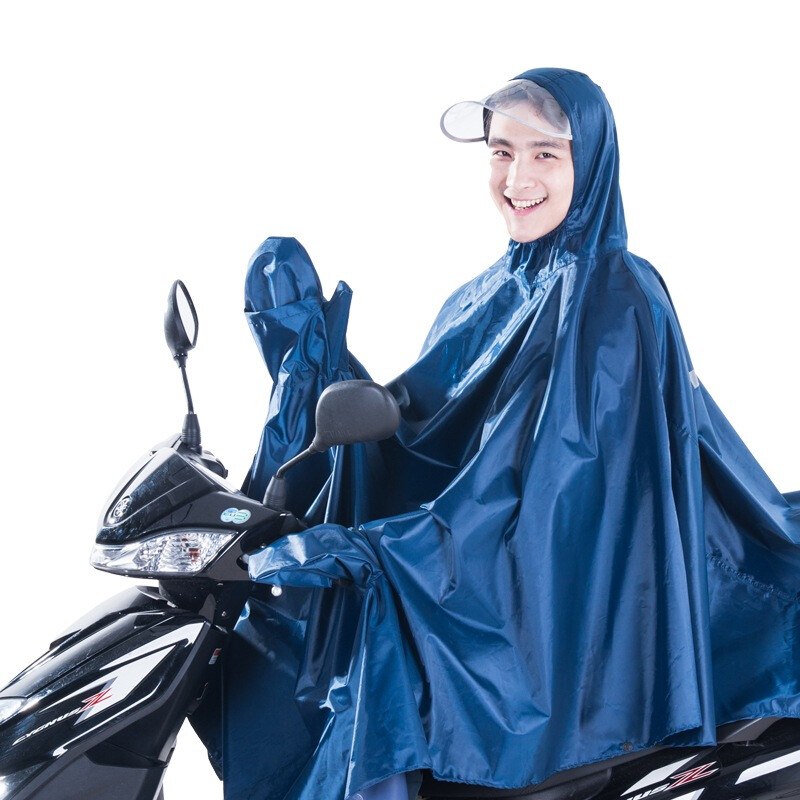 正招（kendo）透明雨衣电动车单人加大时尚雨衣雨披电动车单人 P2N藏青色4XL