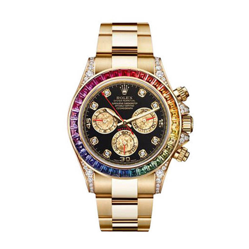 劳力士(Rolex)迪通拿玫瑰金彩虹方钻机械男表116598 黑色 - 京东触屏版