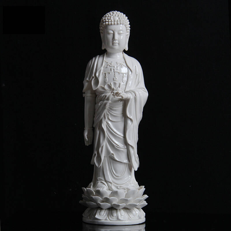 古都工艺品陶瓷摆件 工艺品 阿弥陀佛 中国白 陈明忠大师 陶瓷佛堂