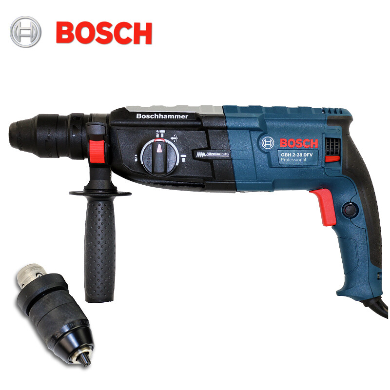 博世(bosch)冲击钻gbh2-28dfv三功能电锤电镐电钻三用电动工具 标配