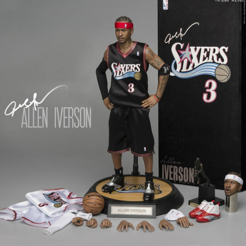 enterbay eb 篮球nba球星 仿真人偶模型玩偶雕像iverson阿伦艾弗森