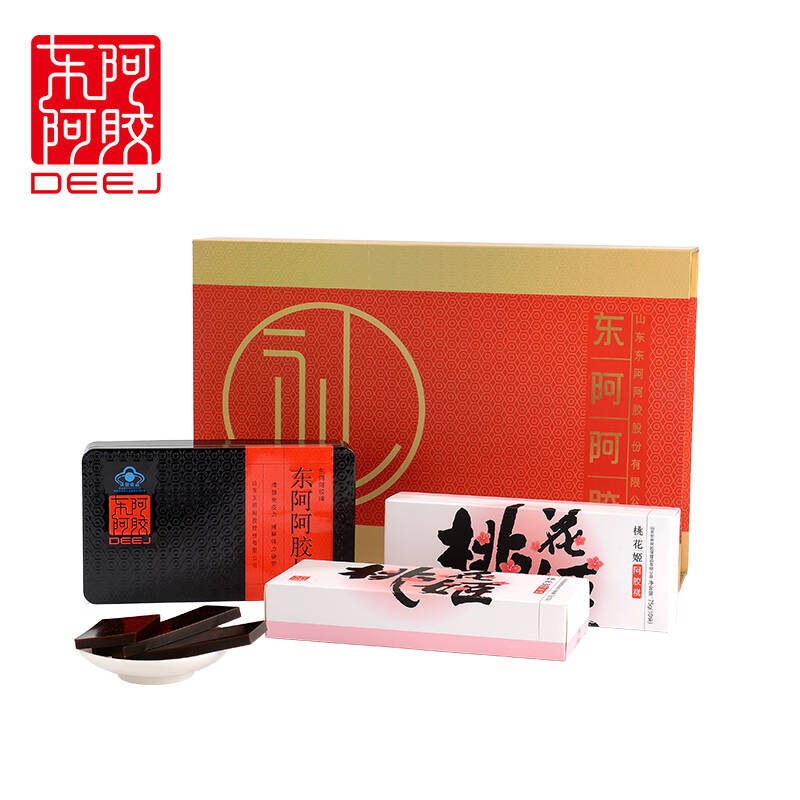 【东阿阿胶官方旗舰店】240g阿胶片 75g桃花姬*2 精品礼盒装