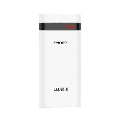 品胜（PISEN）LED备电二代 移动电源/充电宝 10000毫 数显屏 适用于iPhone11苹果/安卓/手机/平板等白